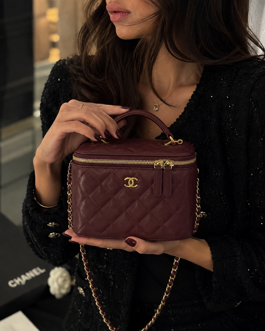 Chanel Vanity Bag Burgundy