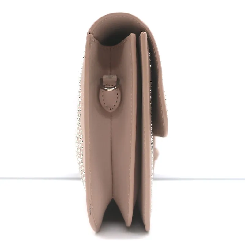 Alaia Arabesque Studded Mini Crossbody Bag Blush Leather Clutch